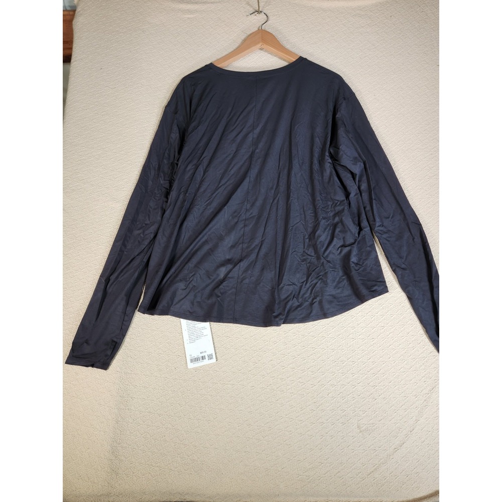 Lululemon Modal Relaxed-Fit Lounge Long Sleeve Top Women Size 12 Black - Picture 6 of 7